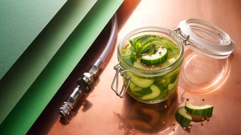 Rapid infusion pickled cucumber