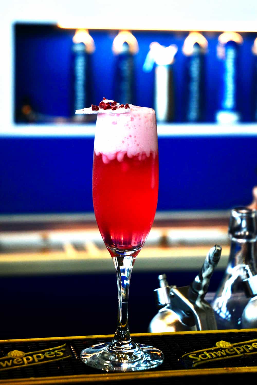 Smartwhip molekulaarinen cocktail vaaleanpunainen sametti